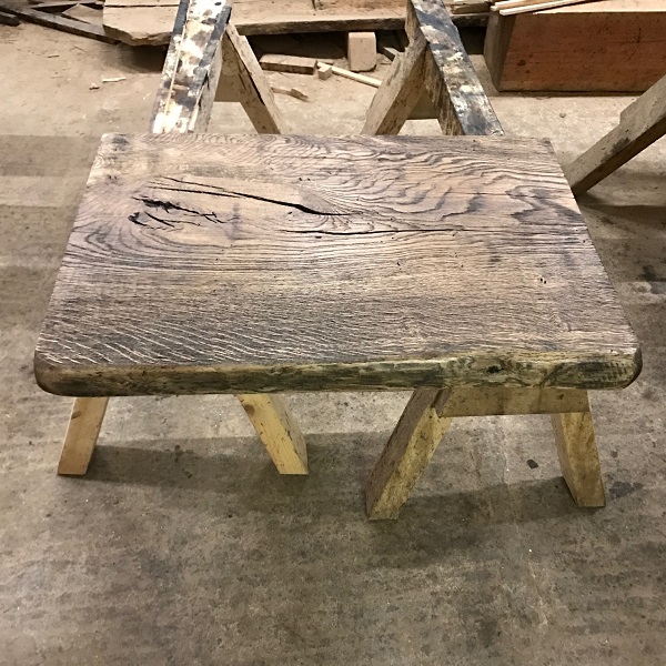 Altholz-Stil, Baumscheibe, Waschtisch, Tischplatte, BROWN, STRUKTUR, Eiche, Baumkante 150x50x4,5cm